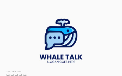 Шаблон логотипа Whale Talk Векторный дизайн