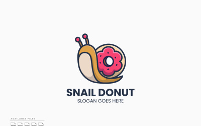 Salyangoz Donut Logo Şablonu Vektör Tasarımı