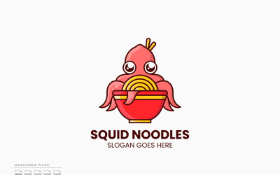 Szablon logo Squid Noodles Vector Design