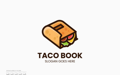 Taco Kitap Logosu Şablonu Vektör Tasarımı