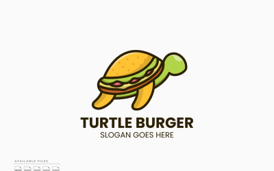 Turtle Burger Logo Template Vector Design