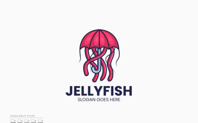 Umbrella Jellyfish Logo Template Vector Design