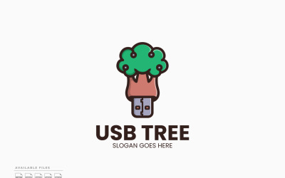 Usb Tree Logo Template Vector Design