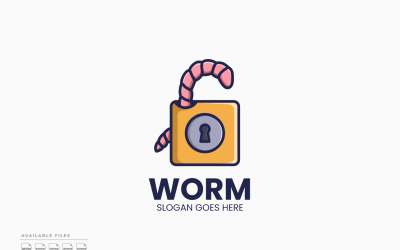 Worm Güvenlik Logo Şablonu Vektör Tasarımı