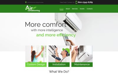 Plantilla Web para Sitio de Calefacción Aire Acondicionado Co