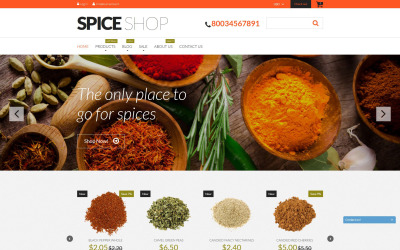Responsivt Spices for Cooking Shopify Theme Shopify-tema #52727