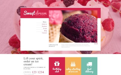 Responsywny szablon Joomla Ice Cream Production #52742