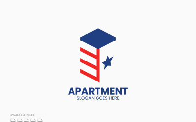 Amerikaans appartement logo sjabloon vectorontwerp