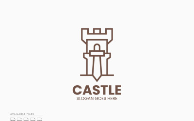 Castle Sword Logo Template Vector Design