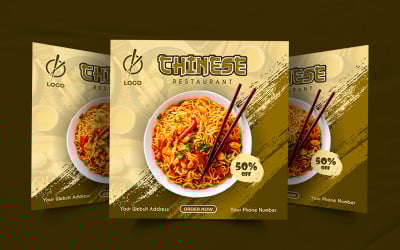 Chinese noodles restaurant social media post template