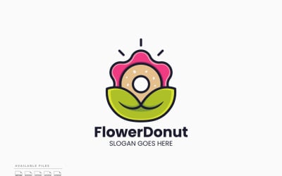 Flower Donut Logo Template Vector Design