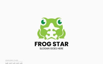 Frog Star Logo Template Vector Design