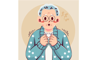 Ilustración de un anciano con Parkinson
