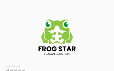Kurbağa Yıldız Logo Şablonu Vektör Tasarımı