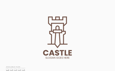 Modello di logo vettoriale Castle Sword