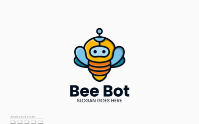 Modelo de logotipo do Bee Bot - Design vetorial