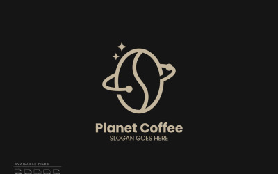 Planet Coffee-logo sjabloon vectorontwerp
