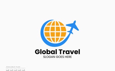 全球旅行标志模板矢量设计