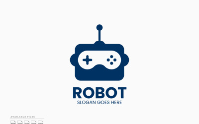 Roboter-Gaming-Logo-Vorlage, Vektordesign