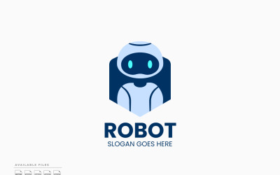 Roboter-Logo-Vorlage Vektor-Design flach
