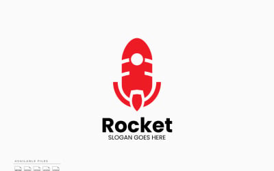 Rocket Podcast Logo Şablonu Vektör Tasarımı