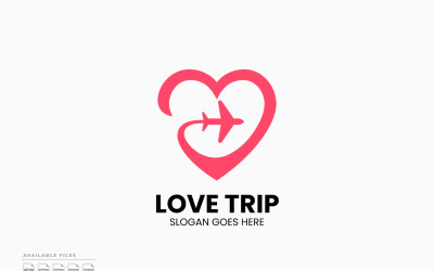 Szablon logo Love Trip Vector Design