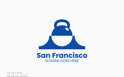 Szablon logo siłowni San Francisco Wektor Projekt