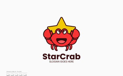Yıldız Yengeç Logo Şablonu Vektör Tasarımı