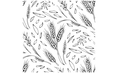 A illustrator of a seamless pattern of seeds