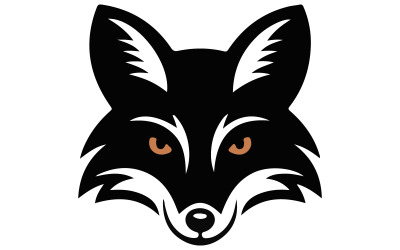 A logo design of a black fox illustrations