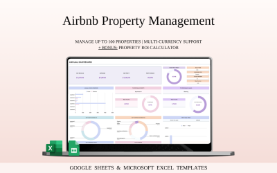 Airbnb Property Management Tracker | Templates Google Sheets and Excel