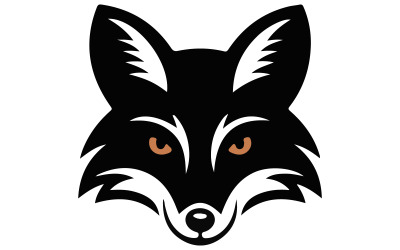En logotypdesign av en svart rävillustration