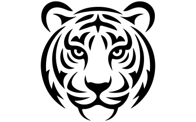 En vektorgrafiklogotyp det stiliserade ansiktet av en tiger