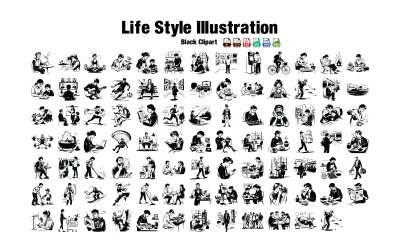Ilustrações Vetoriais de Estilo de Vida Diário | Clipart de Vida Aconchegante em Casa | Autocuidado, Leitura, Café, IA, EPS