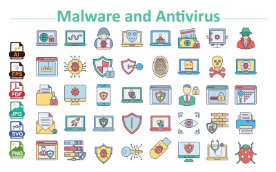 Kötü Amaçlı Yazılım ve Antivirüs Simgeleri