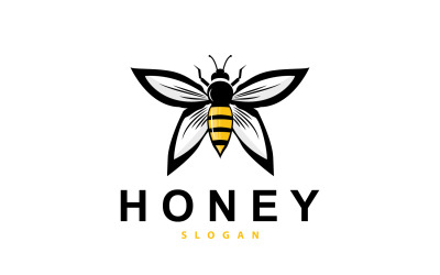 Logotipo de miel, abeja, animal, vector V2