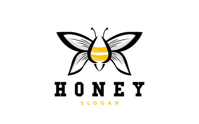 Logotipo de miel, abeja, animal, vector V3