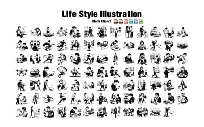 Napi életmód vektor illusztrációk | Hangulatos otthoni élet clipart | Öngondoskodás, Olvasás, Kávé, MI, EPS