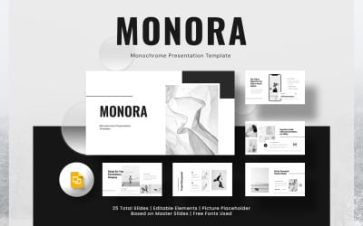 Monora - Modèle de diapositives Google monochromes