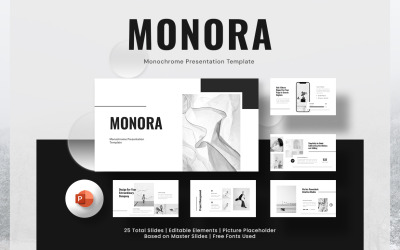 Monora - Monochrome PowerPoint-Vorlage