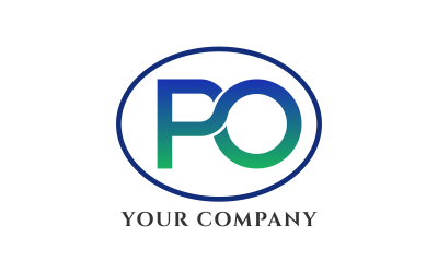 PO Letter Initials Logo Design Template