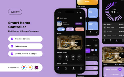 Feltrix – Шаблон дизайна пользовательского интерфейса для умного дома с искусственным интеллектом