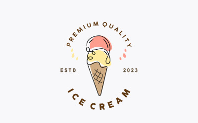 Ice Cream Logo Vector Fresh Sweet V3