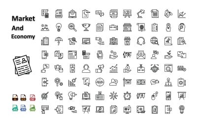 Market and Economy Icons – Visualize Global Finance with Clarity