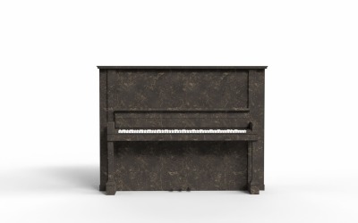 Modelo 3D de piano de cauda com folheado de madeira brilhante