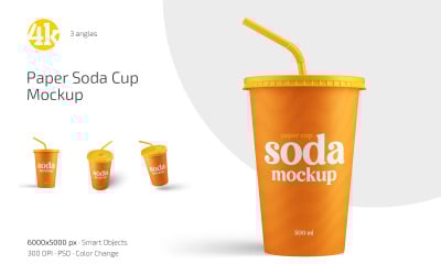 Paper Soda Cup Mockup Set