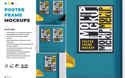 Poster Frame Mockup Sets Design