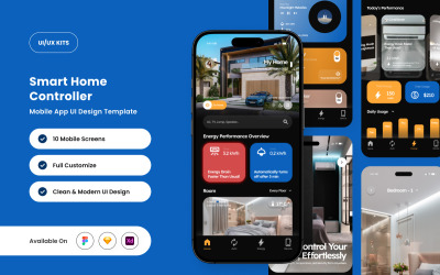 Roomiq – Szobavezérlő alkalmazás felhasználói felületének tervezősablonja