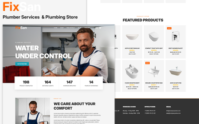 Fixsan - Магазин сантехнических услуг и товаров для сантехники Тема Woocommerce