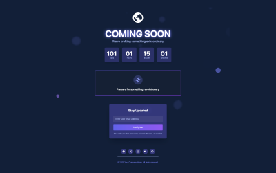 Inklon Coming Soon – Tailwind HTML Template